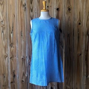 Mayamiko Light Blue Sleeveless Gingham Mini Dress